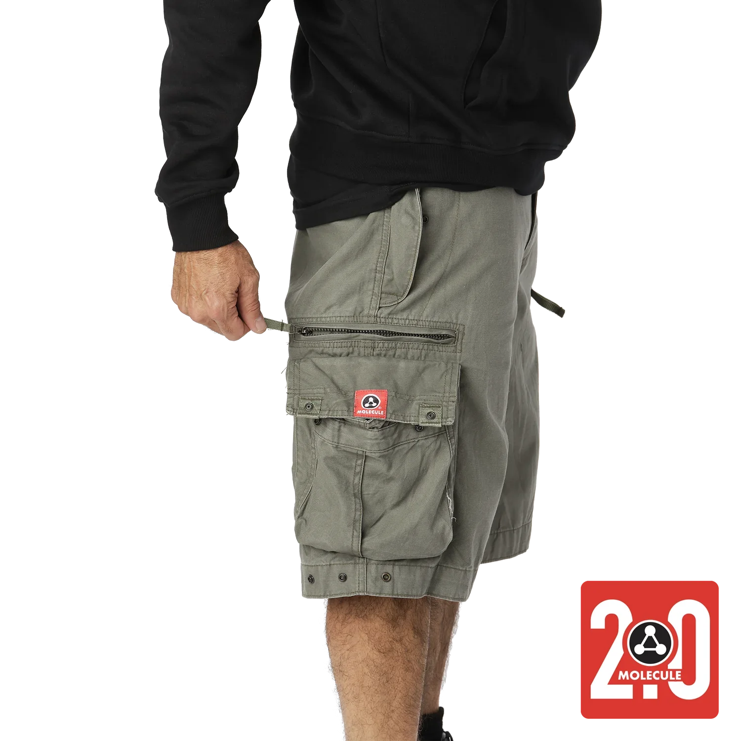 Molecule Originals 'Olive Green' 2.0-Cargo shorts men-Molecule-Molecule